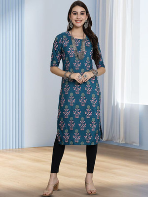 Anouk Rustic Women Printed Straight Kurta(Multicolor)