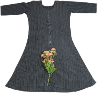 ANNAMALAIYAR TEX Women Solid Anarkali Kurta(Black)