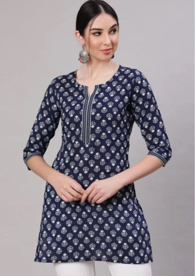 Balaji export Women Printed A-line Kurta(Blue)