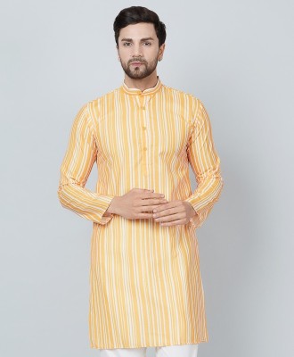 kaifoo Men Striped Straight Kurta(Multicolor)