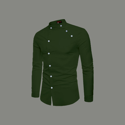 Qlonz Store Men Solid Straight Kurta(Green)