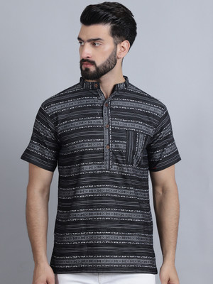 Enchanted Drapes Women Floral Print Straight Kurta(Black)