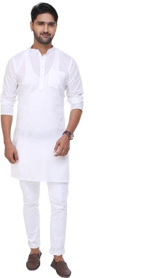 kiaz fashion Men Solid A-line Kurta(White)