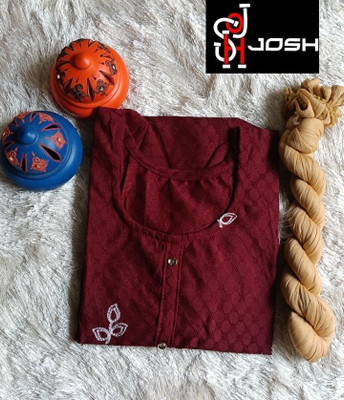 Josh Women Solid A-line Kurta(Maroon)