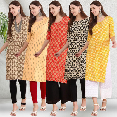 EthnicBasket Women Printed A-line Kurta(Multicolor)