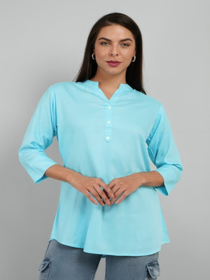 PP Vastram Women Solid A-line Kurta(Light Blue)