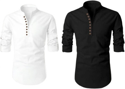 JAGRUTIFASHOIN Men Solid Straight Kurta(Multicolor)