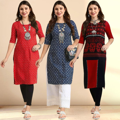 EthnicBasket Women Printed A-line Kurta(Multicolor)