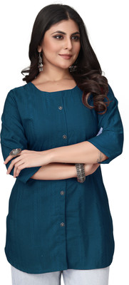 HouseOfCommon Women Self Design A-line Kurta(Dark Green)