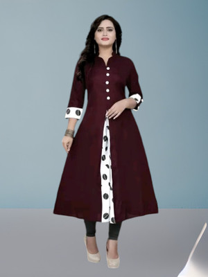 Texpa Fashion Women Self Design A-line Kurta(Maroon)