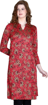IRA CHOICE Women Printed A-line Kurta(Maroon)