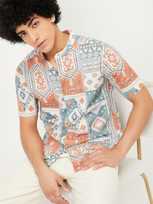 MAX Men Printed A-line Kurta(Beige)