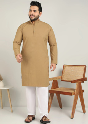METRONAUT PLUS Men Solid A-line Kurta(Beige)