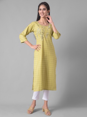 Dollar Missy Women Self Design Flared Kurta(Light Blue)