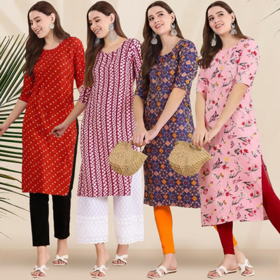 EthnicBasket Women Printed A-line Kurta(Multicolor)