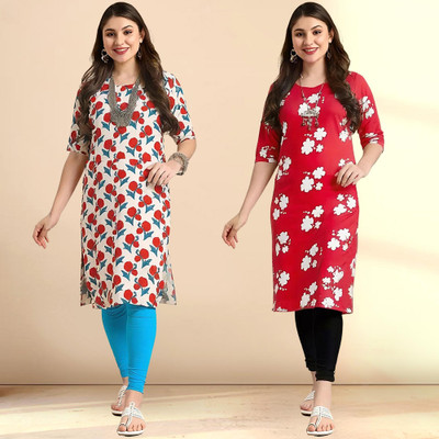 1 Stop Fashion Women Printed A-line Kurta(Multicolor)