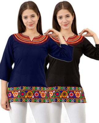 Mihika Fashion Party Embroidered, Printed Women Multicolor Top