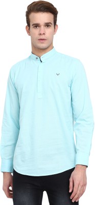 V-MART Men Solid Straight Kurta(Light Blue)