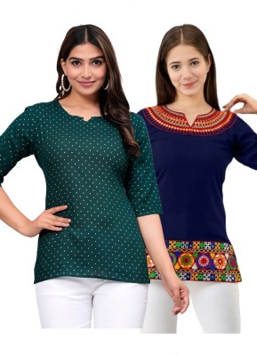 Mihika Fashion Party Printed Women Multicolor Top