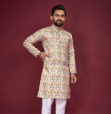 seawind Men Printed Straight Kurta(Multicolor)