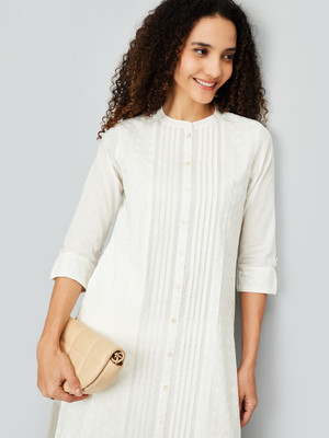 MAX Women Printed A-line Kurta(White)