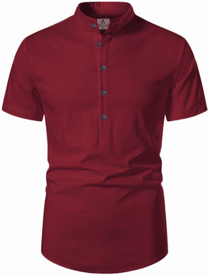 Apektra Men Solid A-line Kurta(Maroon)