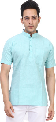 Kavita Fasion Men Solid Straight Kurta(Light Green)