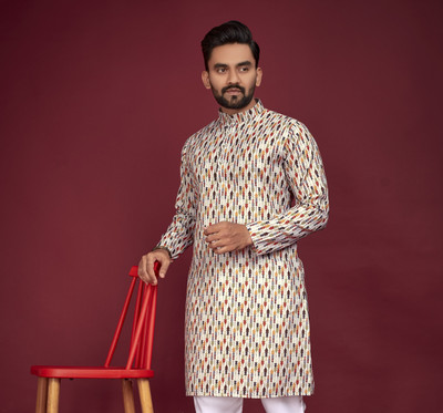 HIKNOCK Men Self Design Straight Kurta(Multicolor)