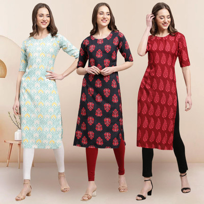 1 Stop Fashion Women Printed A-line Kurta(Multicolor)