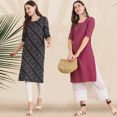 1 Stop Fashion Women Printed A-line Kurta(Multicolor)