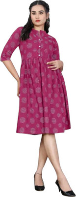 Rangrasiya Texc Women Printed Anarkali Kurta(Maroon)
