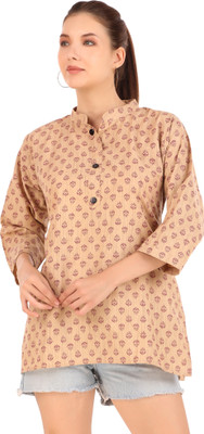 Finekraft Women Printed Straight Kurta(Yellow, Red)