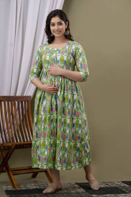 Stylishthreads Women Fit and Flare Multicolor Midi/Calf Length Dress
