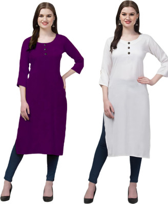 Coft Women Solid Straight Kurta(Multicolor)