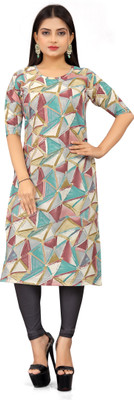 ENTERPRISEVK Women Printed Straight Kurta(Multicolor)