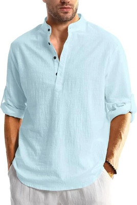 Amrit Trending Men Solid Straight Kurta(Blue)