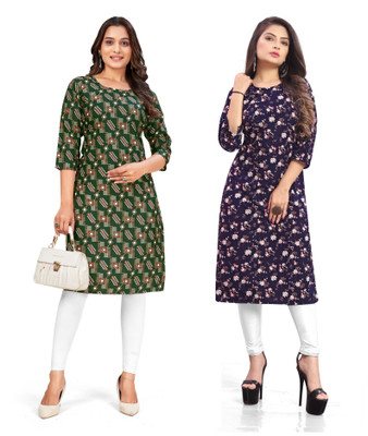 rajni rayon Women Printed A-line Kurta(Multicolor)