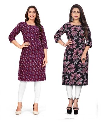 rajni rayon Women Floral Print A-line Kurta(Multicolor)