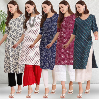 1 Stop Fashion Women Printed A-line Kurta(Multicolor)