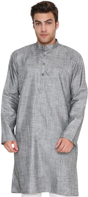 MAHARAJA Men Self Design Straight Kurta(Grey)