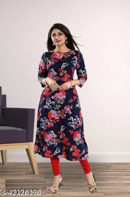 ak fashion mall Women Floral Print A-line Kurta(Multicolor)