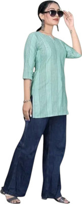 SUHANIKA Women Self Design Straight Kurta(Light Blue)