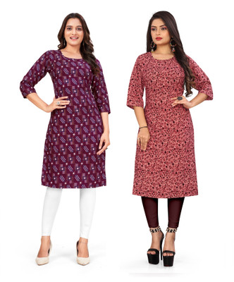 SAIKRUPA FASHION Women Printed A-line Kurta(Multicolor)