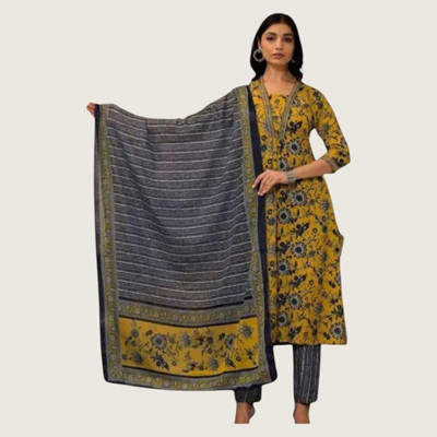 HouseOfCommon Women Printed Straight Kurta(Dark Green)