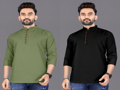 click n buy Men Solid Straight Kurta(Multicolor)