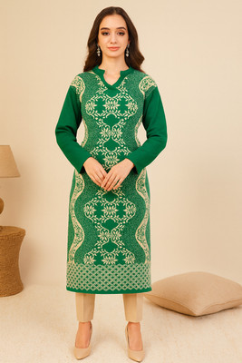 Blushh Collection Women Printed Straight Kurta(Multicolor)