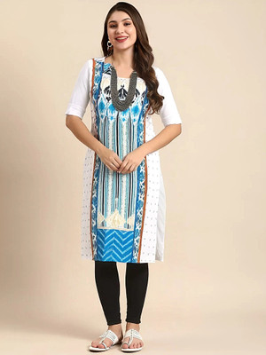SZN Women Printed A-line Kurta(Multicolor)
