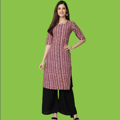 Dream Beauty Fashion Women Printed A-line Kurta(Purple)