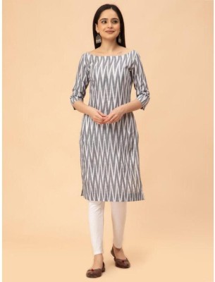 NARGA Women Self Design A-line Kurta(Grey)