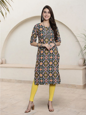 EthnicBasket Women Printed A-line Kurta(Multicolor)
